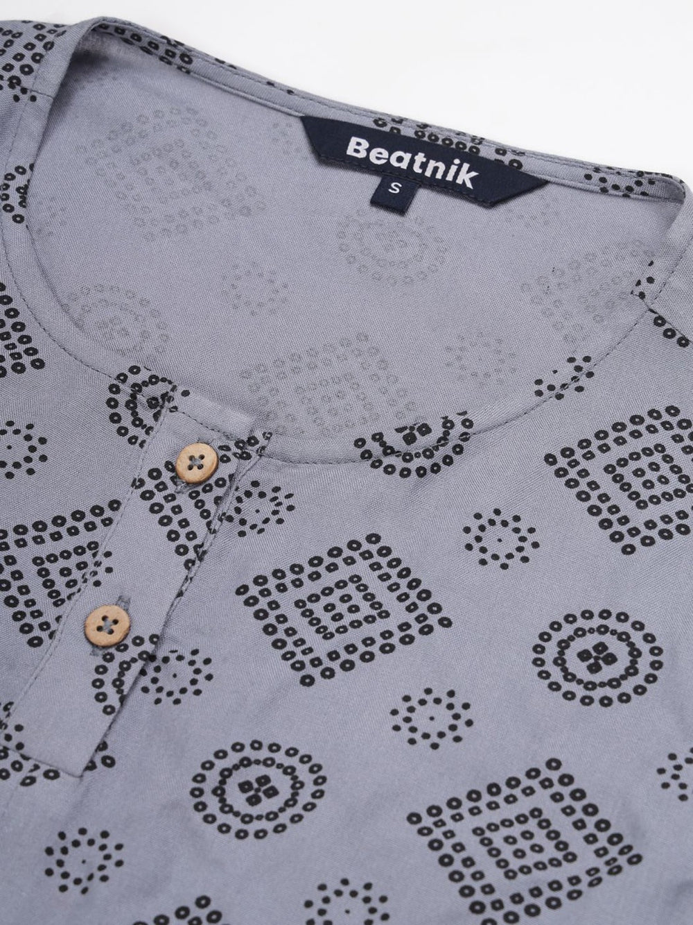 Beatnik Round Neck Slate Grey Women Tunic Beatnik India