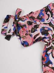 Beatnik Printed Casual Wear Blue 3/4th Sleeve Short Tunic Beatnik India