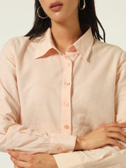 Beatnik Schiffli Spread Collar Peach Puff Western Shirt