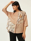 Beatnik Classic Meets Contemporary: The Band Collar Brown Western Shirt