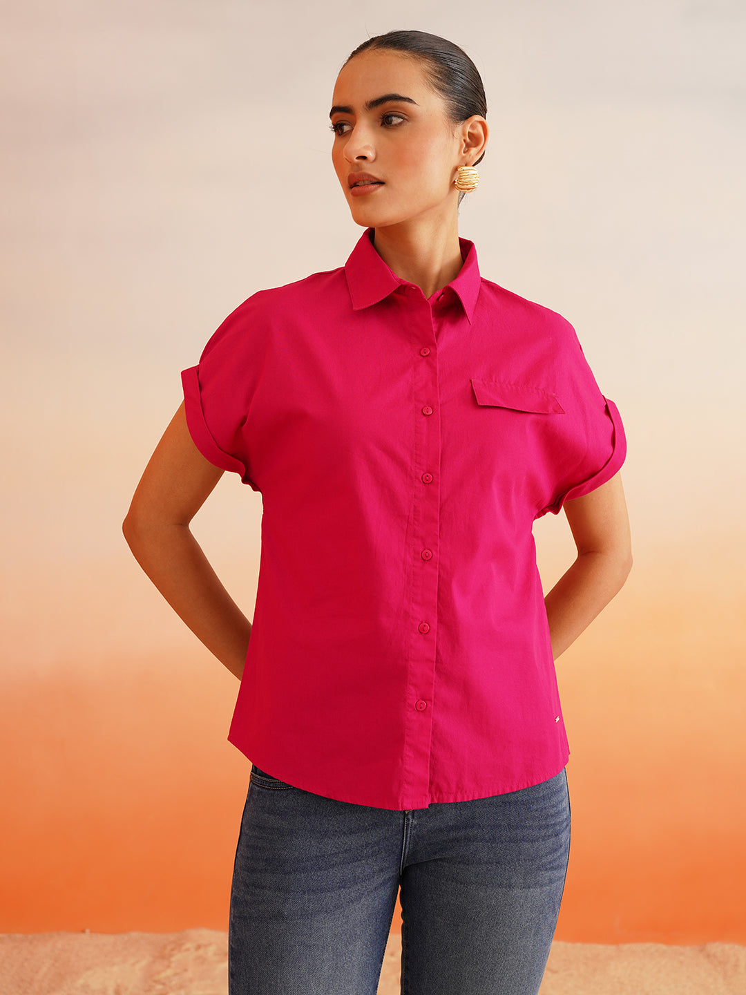 Elevate your wardrobe Hot Pink Western Shirt Beatnik