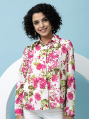 Beatnik Pink Collar Crepe Womens Western Shirt Beatnik India