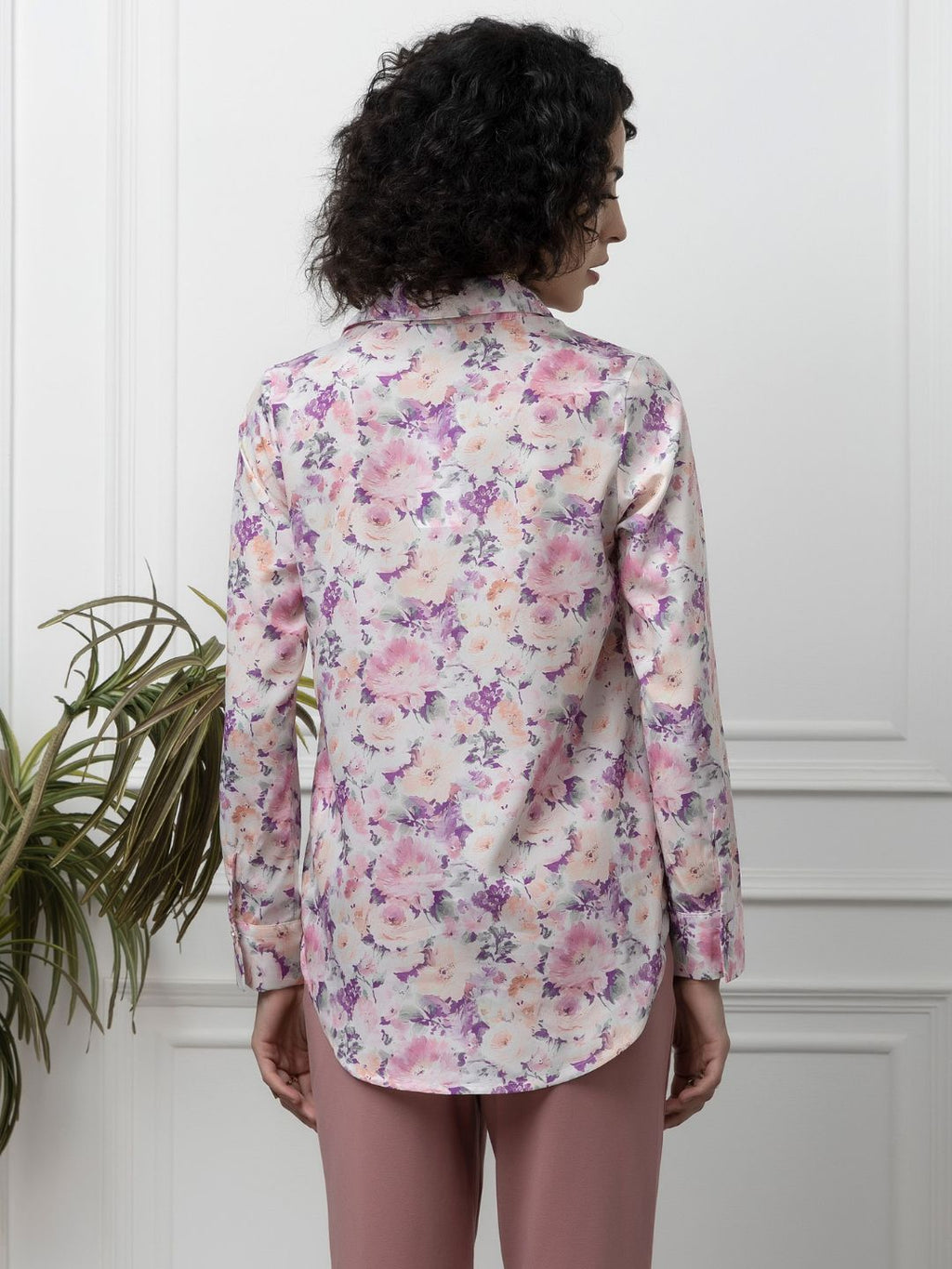 Beatnik Pink Collar Crepe Womens Western Shirt Beatnik India