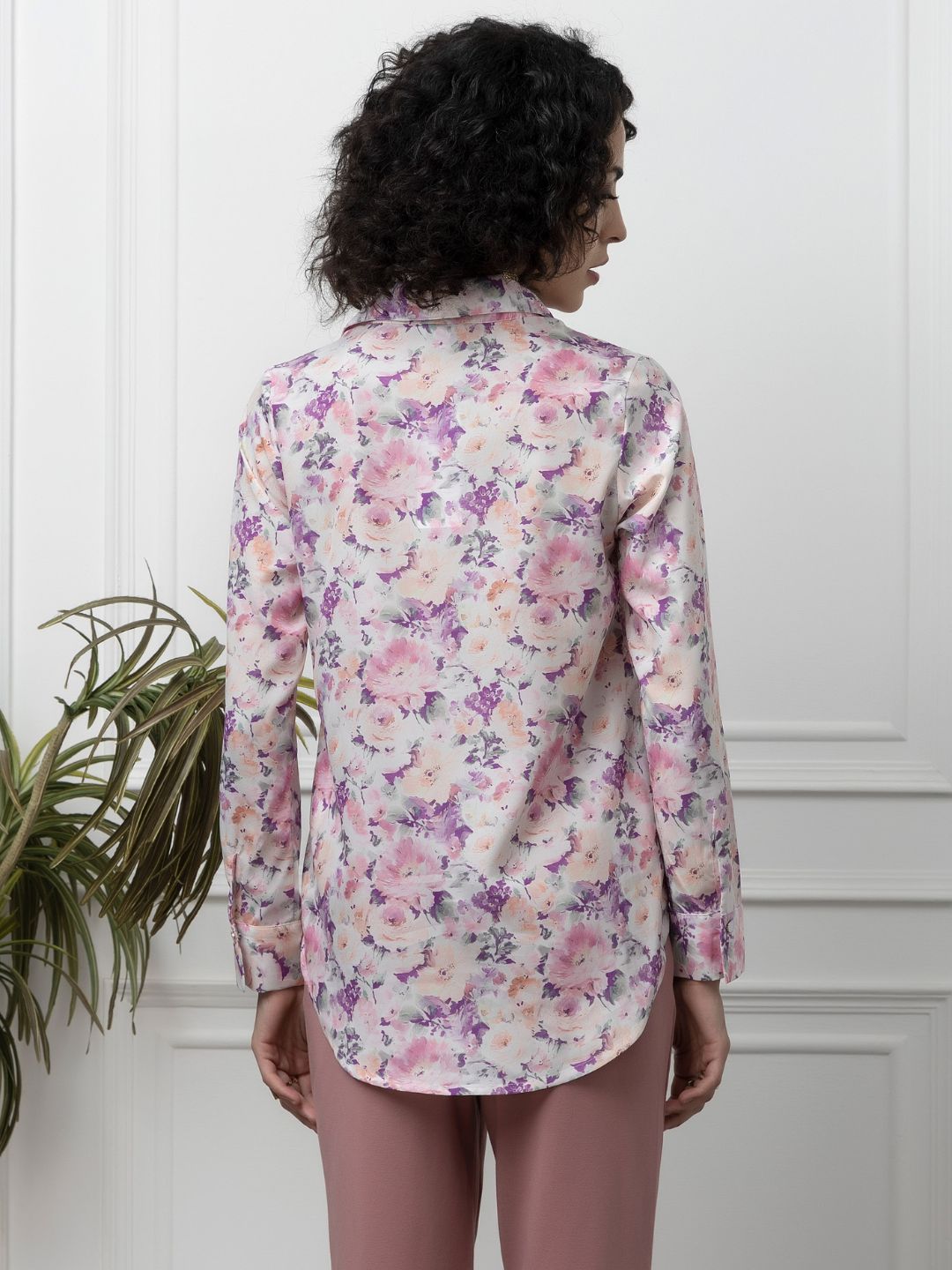 Beatnik Pink Collar Crepe Womens Western Shirt Beatnik India