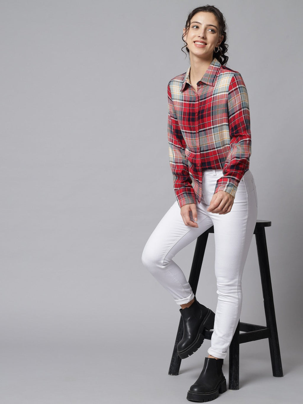 Beatnik Maroon Western  Womens Shirt Beatnik India