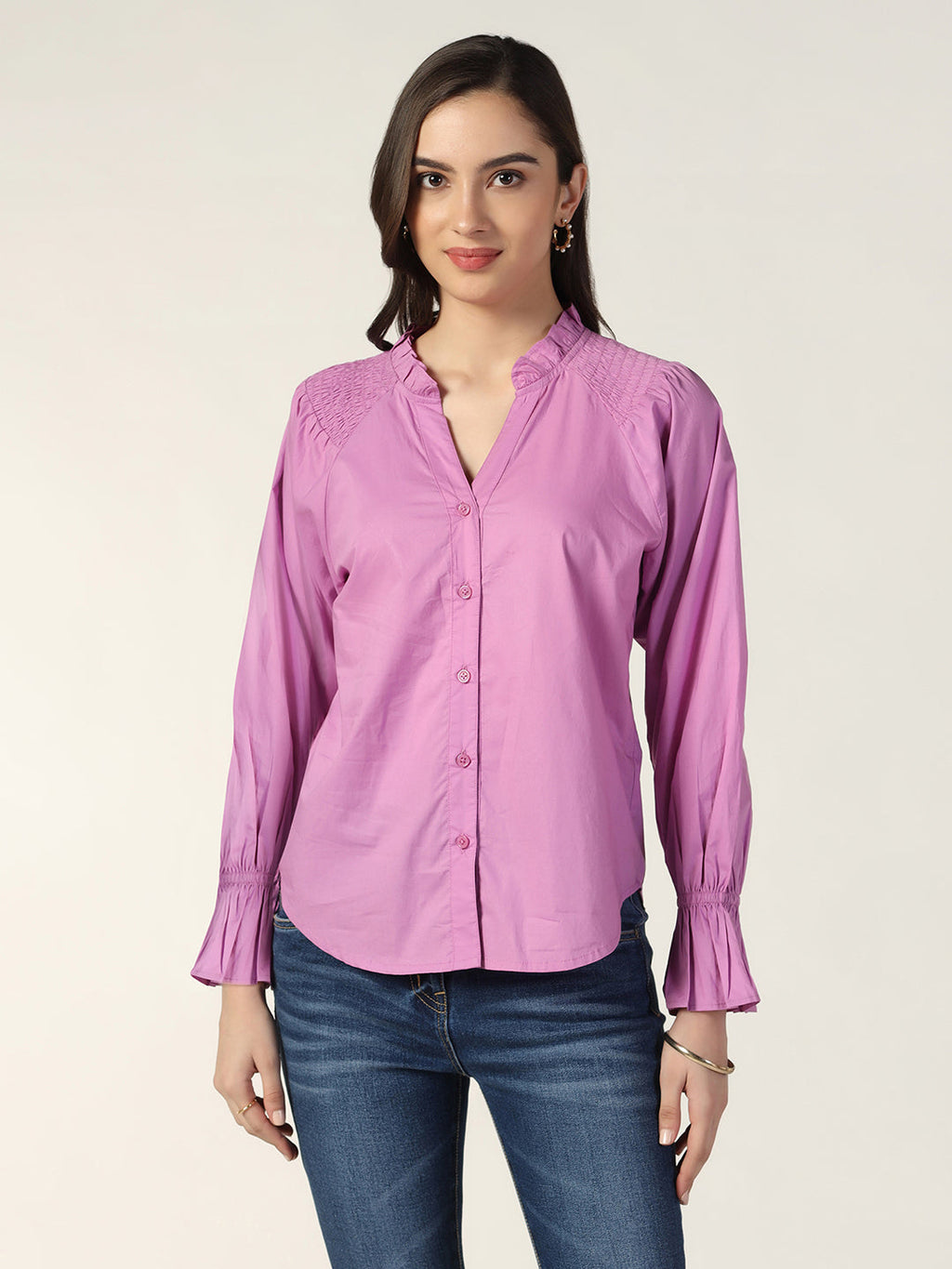 Beatnik Orchid Western  Womens Shirt Beatnik India