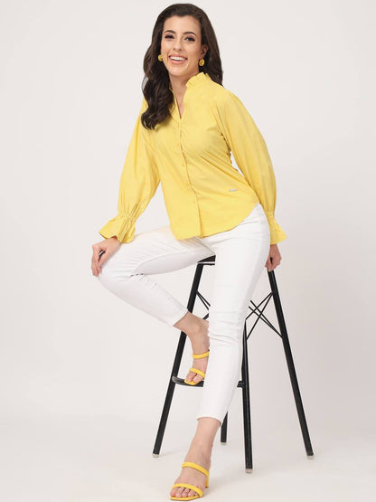 Beatnik Yellow Western  Womens Shirt Beatnik India