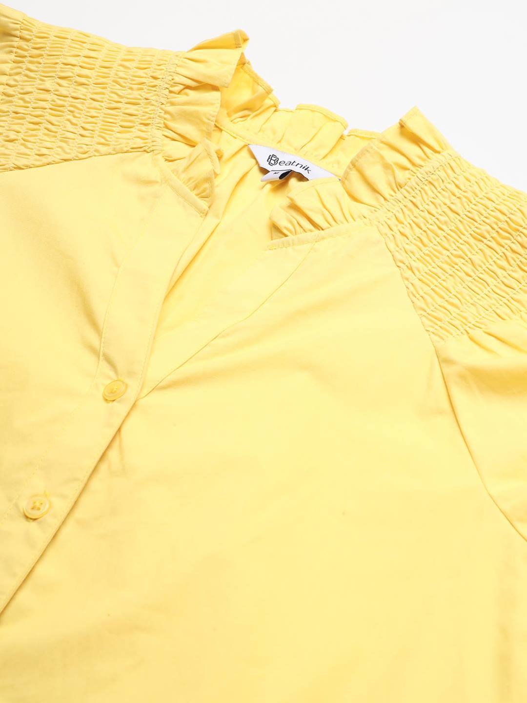 Beatnik Yellow Western  Womens Shirt Beatnik India
