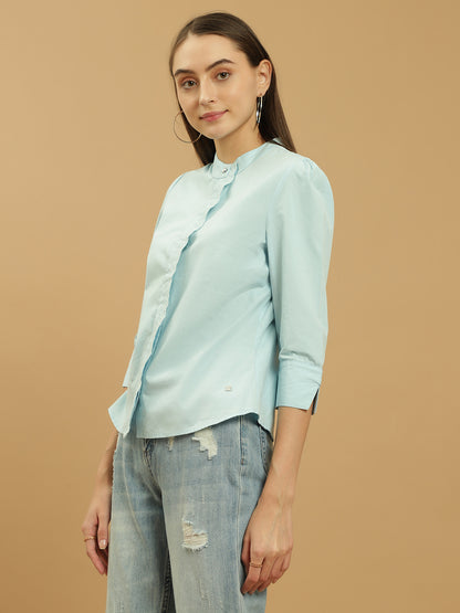 Beatnik Cotton Mandarin Collar Shirt Beatnik India