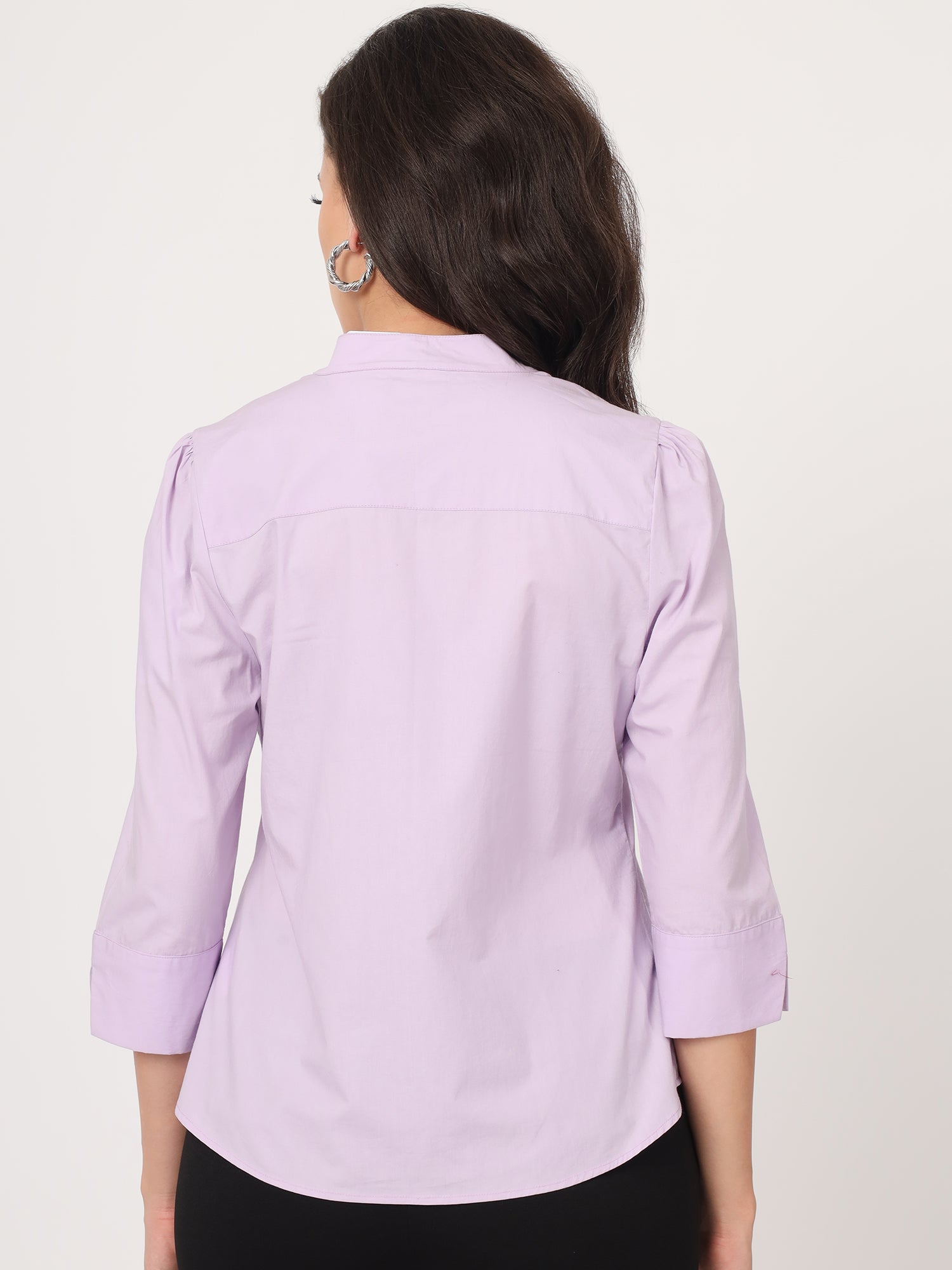 Beatnik Cotton Mandarin Collar Shirt Beatnik India