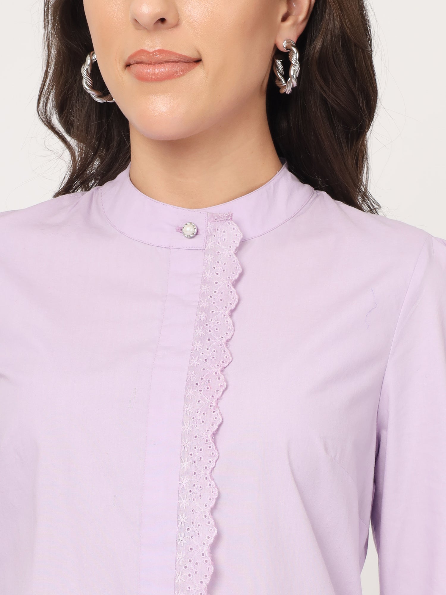 Beatnik Cotton Mandarin Collar Shirt Beatnik India