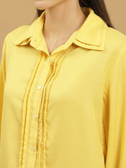 Beatnik Spread Collar Pleated Shirt Beatnik India