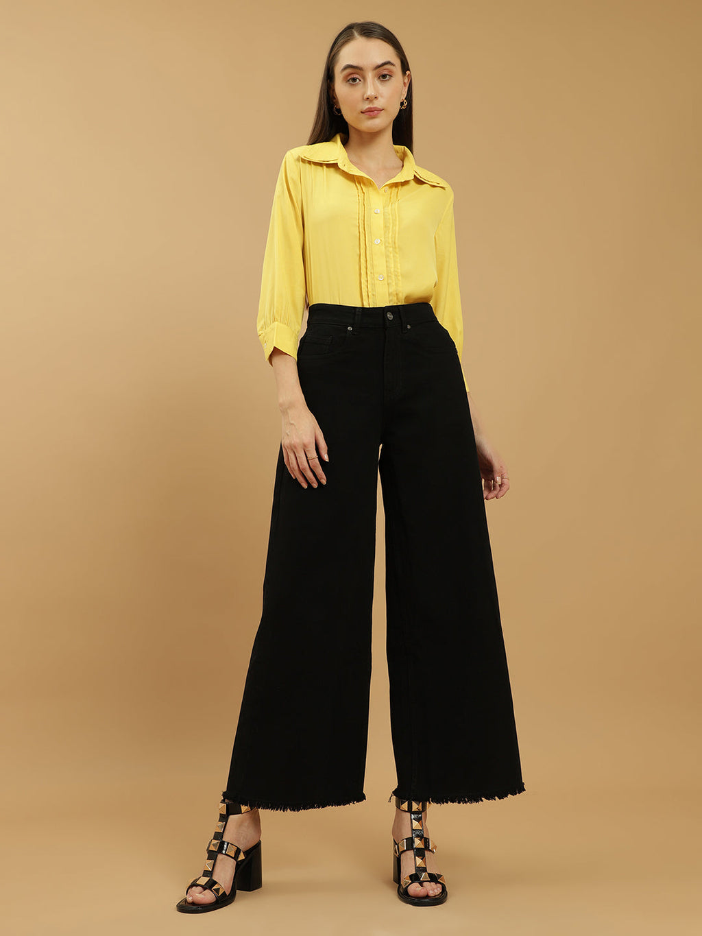 Beatnik Spread Collar Pleated Shirt Beatnik India