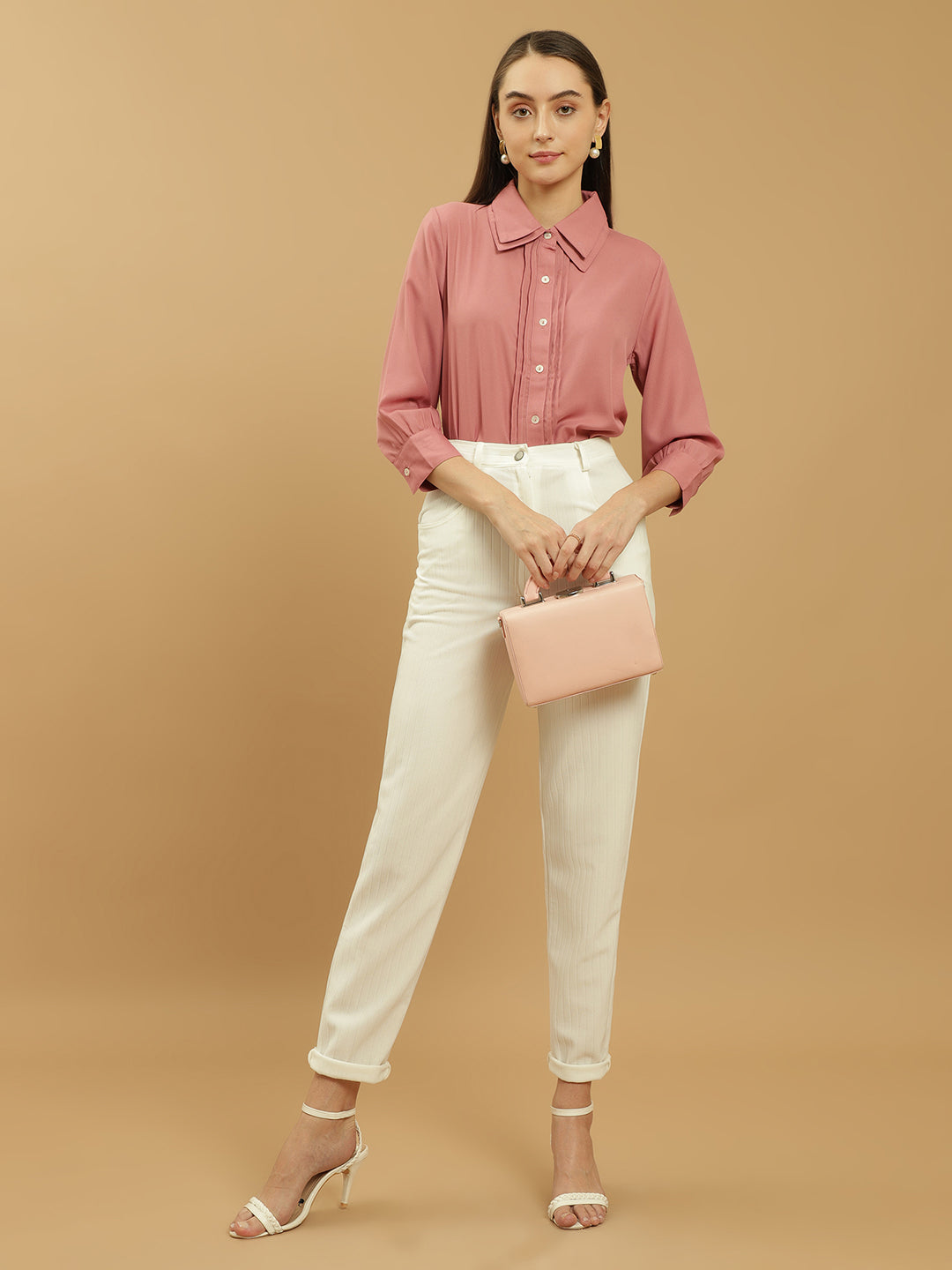 Beatnik Spread Collar Pleated Shirt Beatnik India