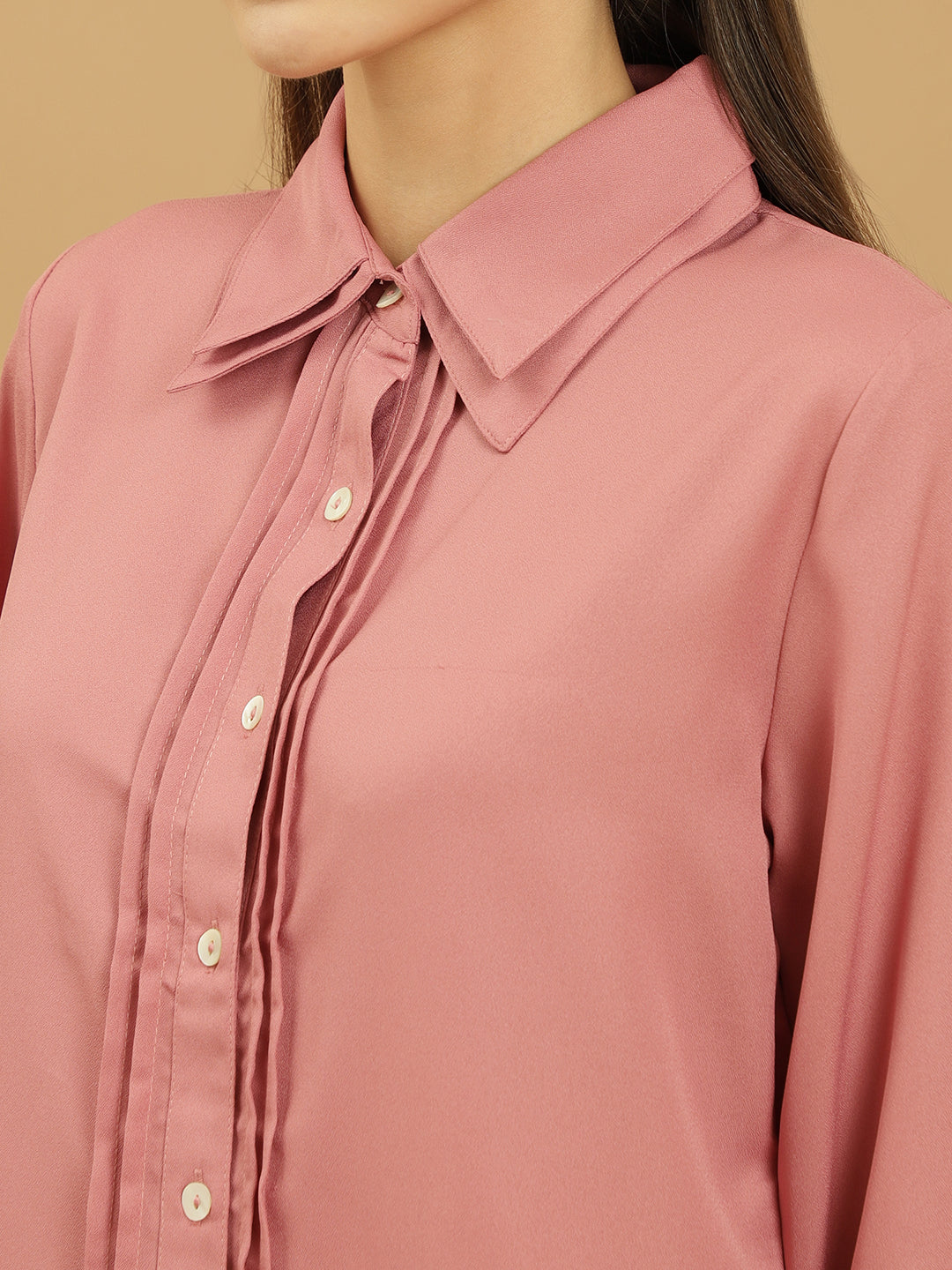 Beatnik Spread Collar Pleated Shirt Beatnik India