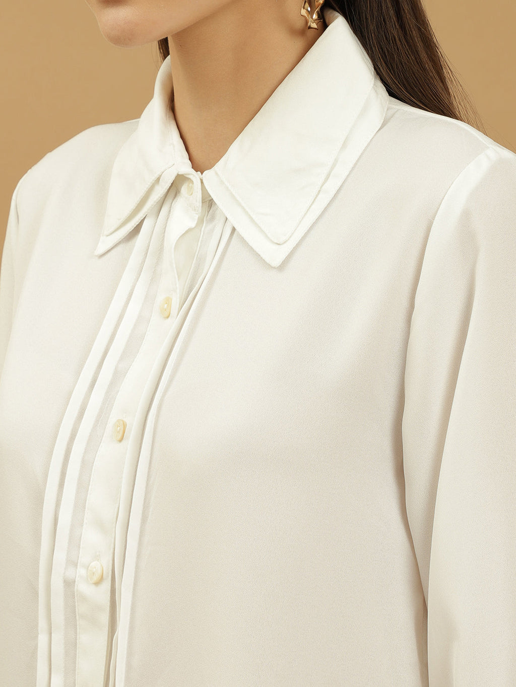 Beatnik Spread Collar Pleated Shirt Beatnik India