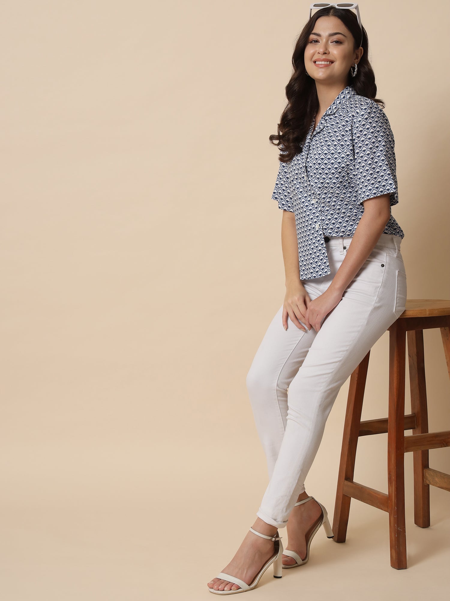 Beatnik Blue Formal  Womens Shirt Beatnik India