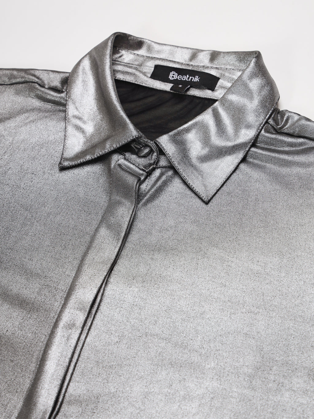 BeatnikParty wear Full Sleeve Silver Women Shirt