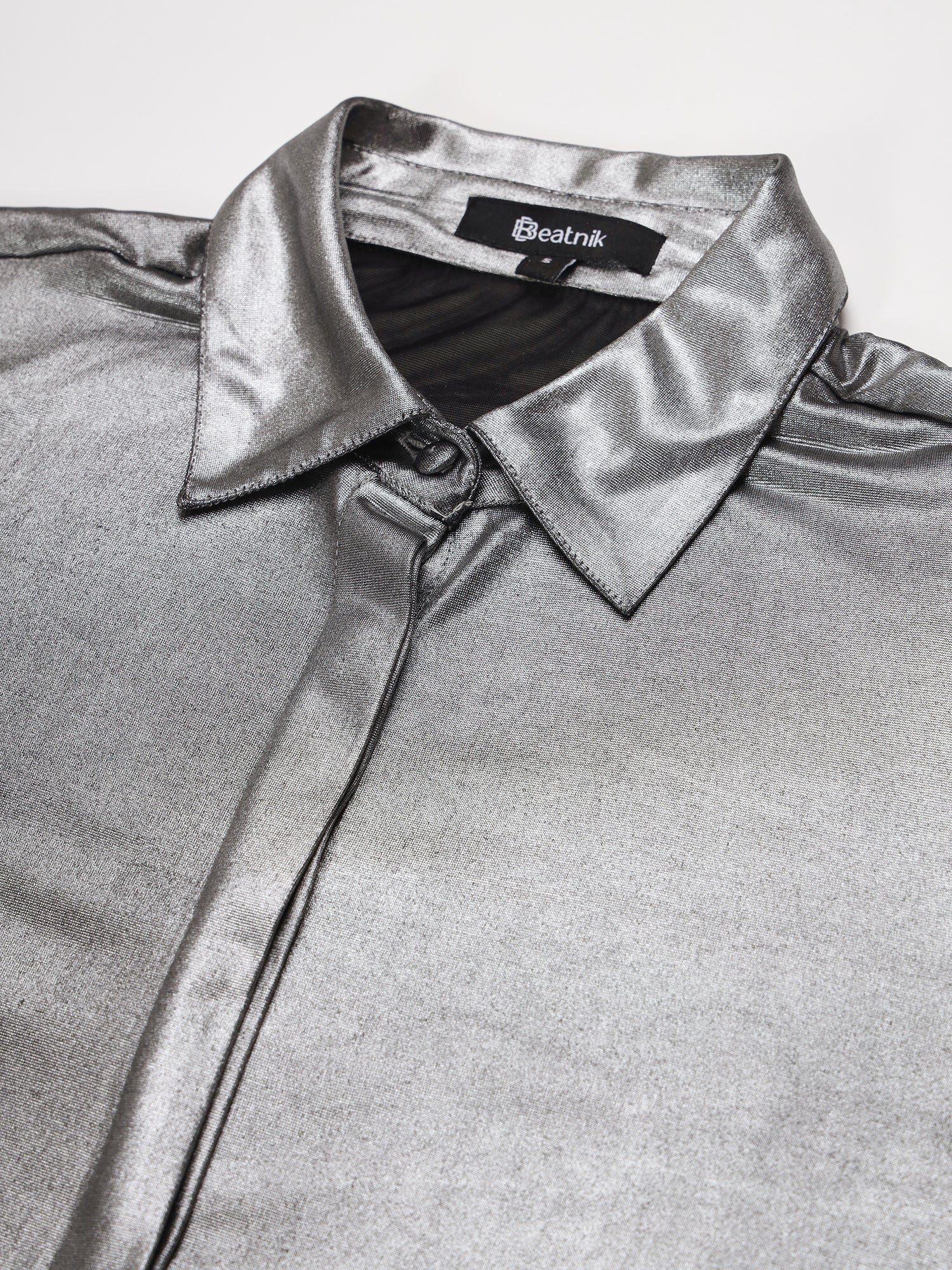 BeatnikParty wear Full Sleeve Silver Women Shirt