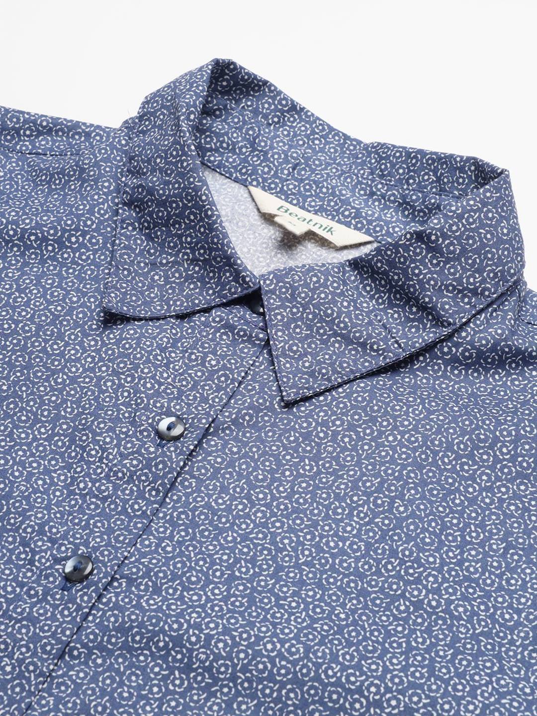 Beatnik Navy Blue Western  Womens Shirt Beatnik India