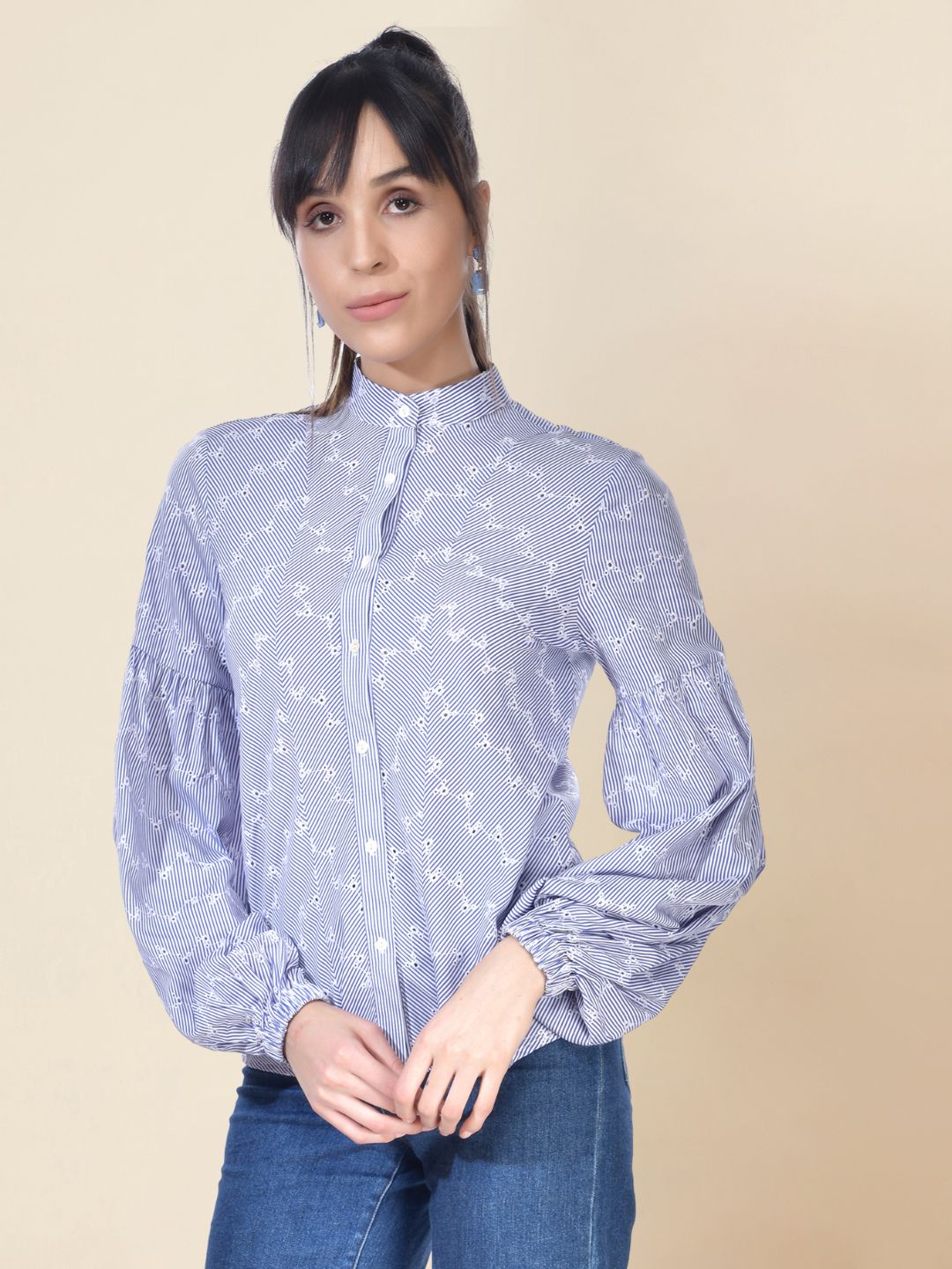 Beatnik Stripes Casual Wear Full Sleeve Western Shirt Beatnik India