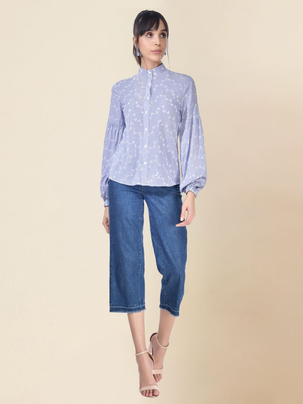 Beatnik Stripes Casual Wear Full Sleeve Western Shirt Beatnik India