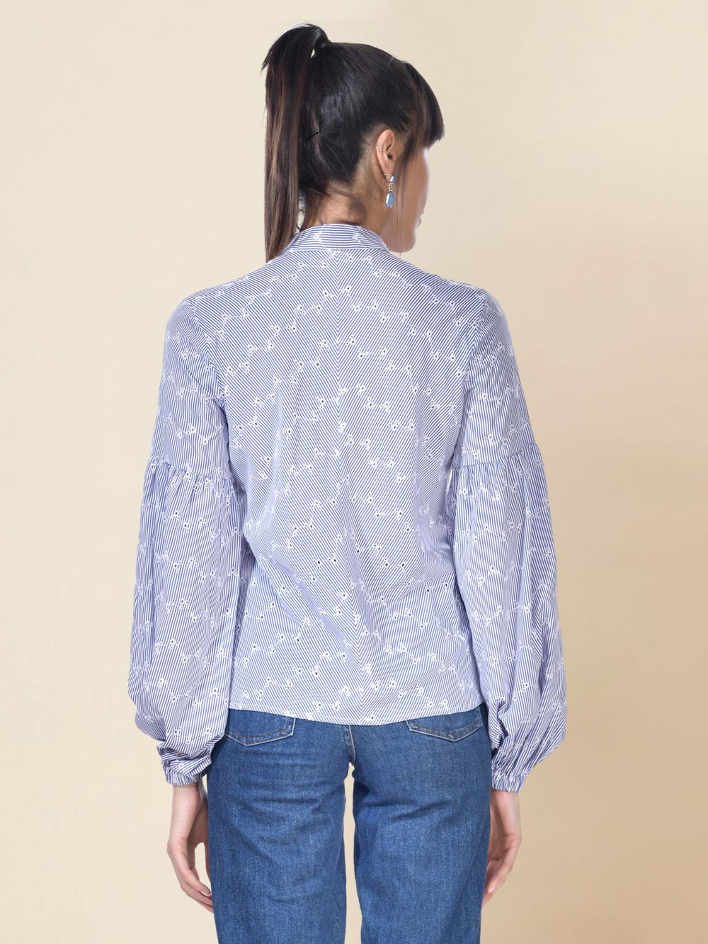 Beatnik Stripes Casual Wear Full Sleeve Western Shirt Beatnik India