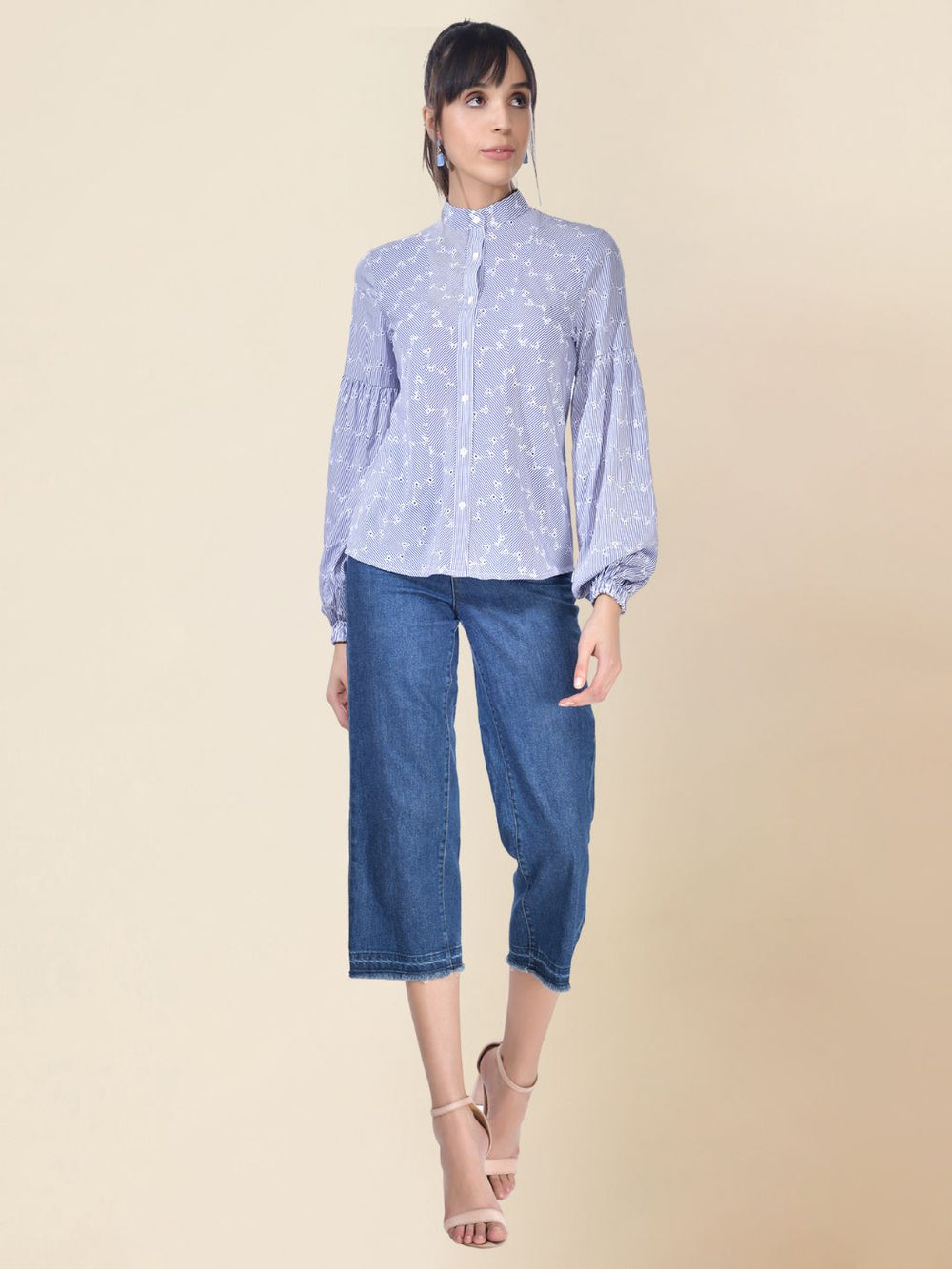 Beatnik Stripes Casual Wear Full Sleeve Western Shirt Beatnik India
