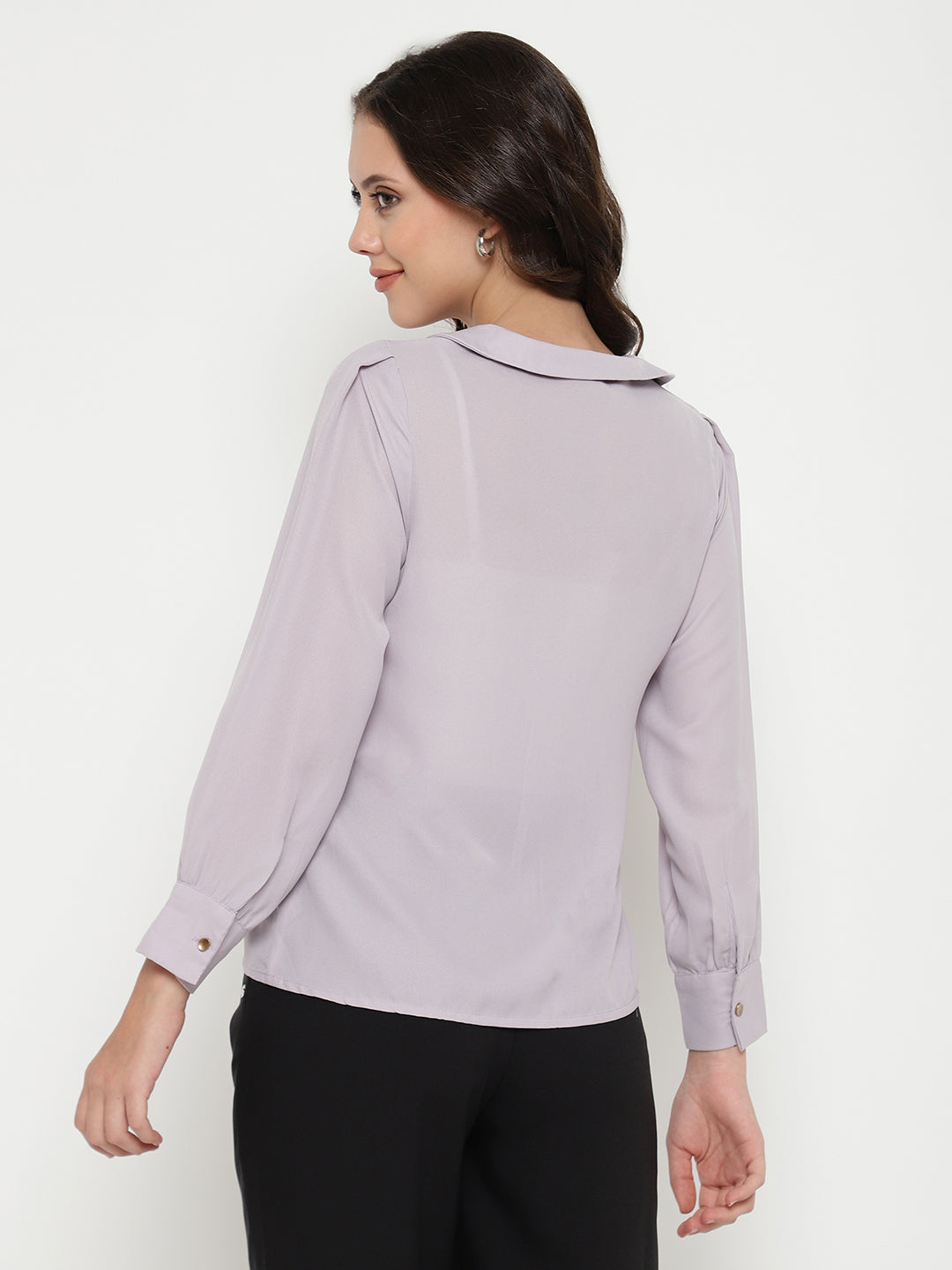 Beatnik Metallic Buttons with Peter Pan Collar Shirt Beatnik India