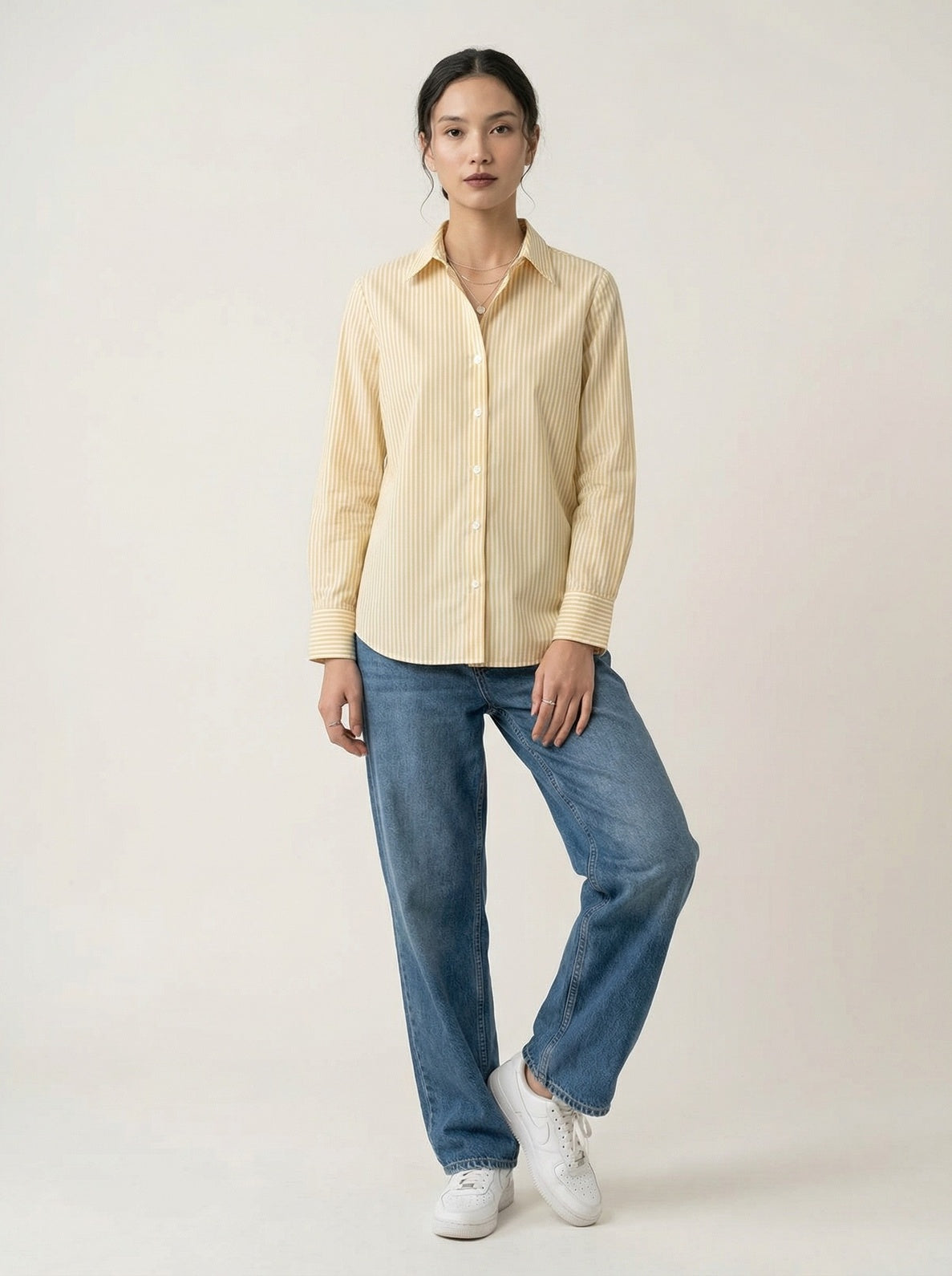 All-Day Comfort Yellow Striped Western Shirt
