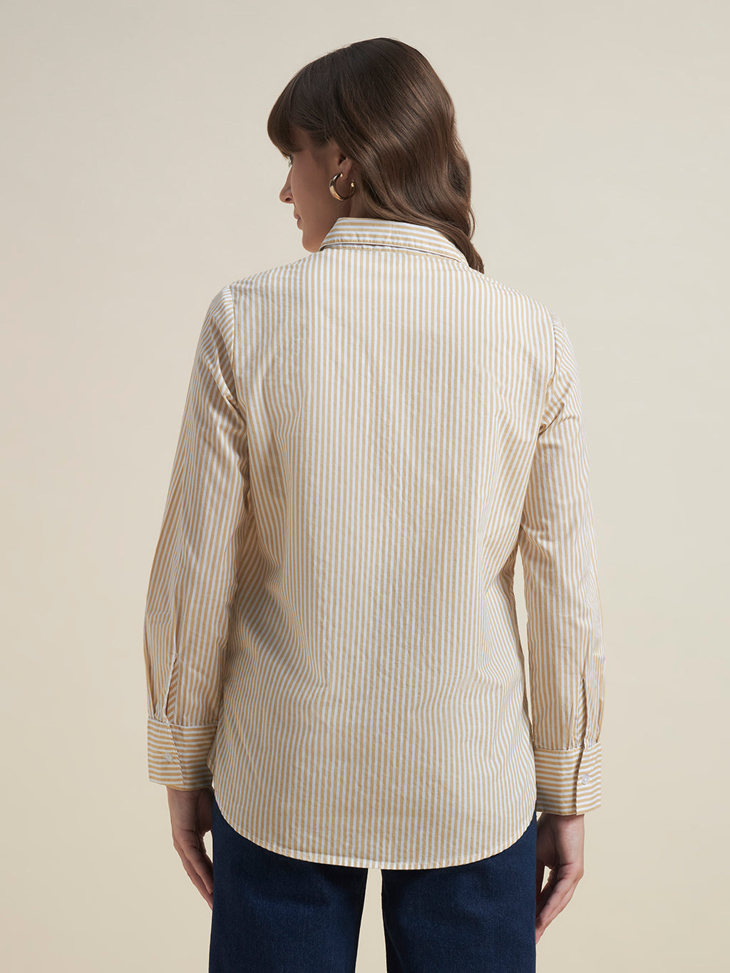All-Day Comfort Yellow Striped Western Shirt