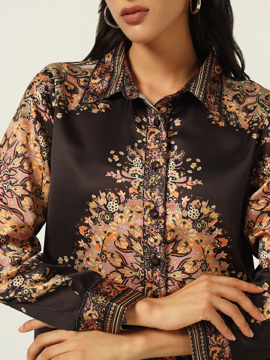 Beatnik Black Placement Western Shirt