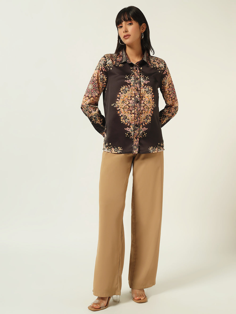 Beatnik Black Placement Western Shirt