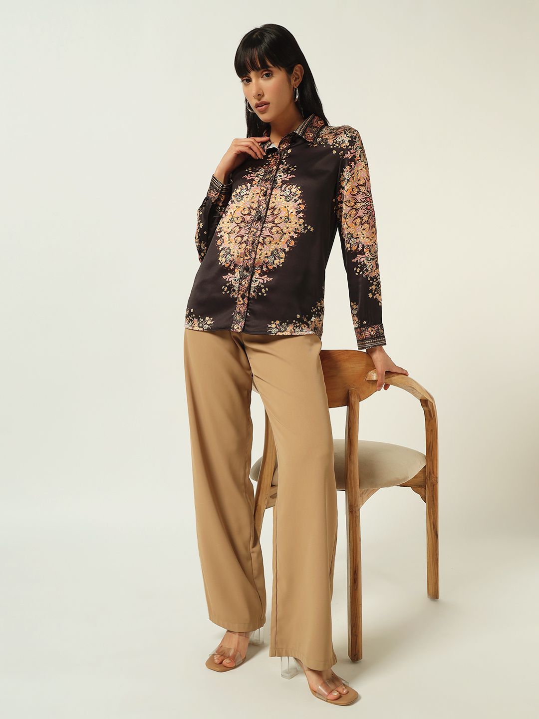 Beatnik Black Placement Western Shirt