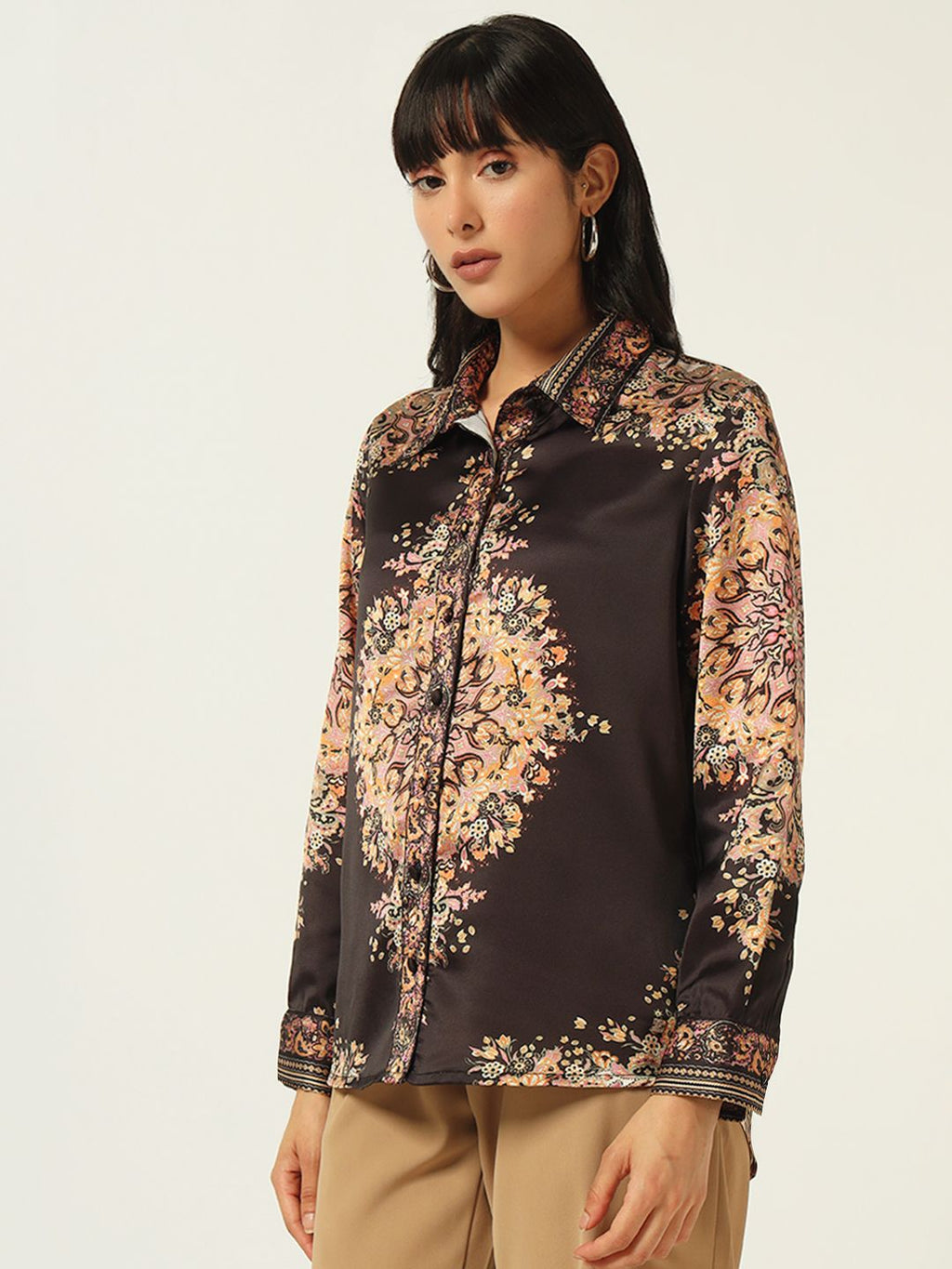 Beatnik Black Placement Western Shirt