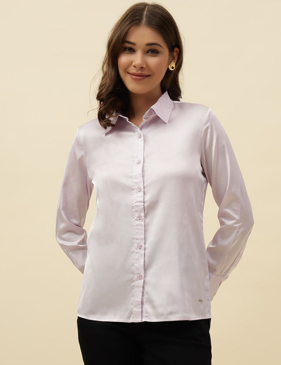 Lavender Western Spread Collar Shirt Beatnik