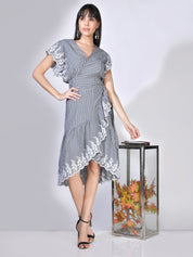 Beatnik Checkered Casual Wear High-Rise Wrap Skirts Beatnik India