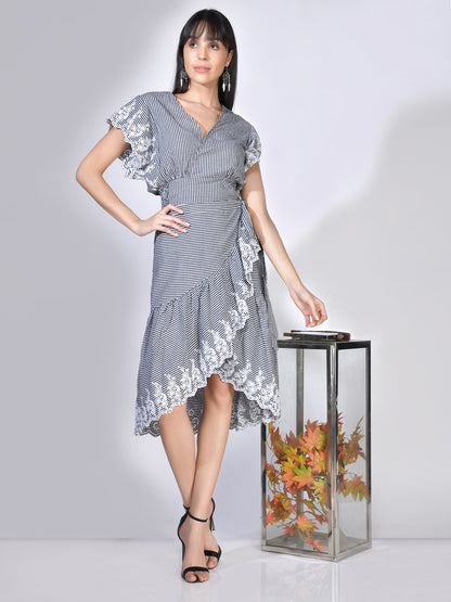 Beatnik Checkered Casual Wear High-Rise Wrap Skirts Beatnik India