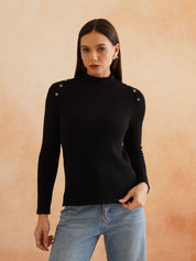 Pull Over Black Sweaters Beatnik