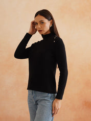 Pull Over Black Sweaters Beatnik