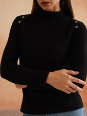 Pull Over Black Sweaters Beatnik
