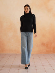 Pull Over Black Sweaters Beatnik