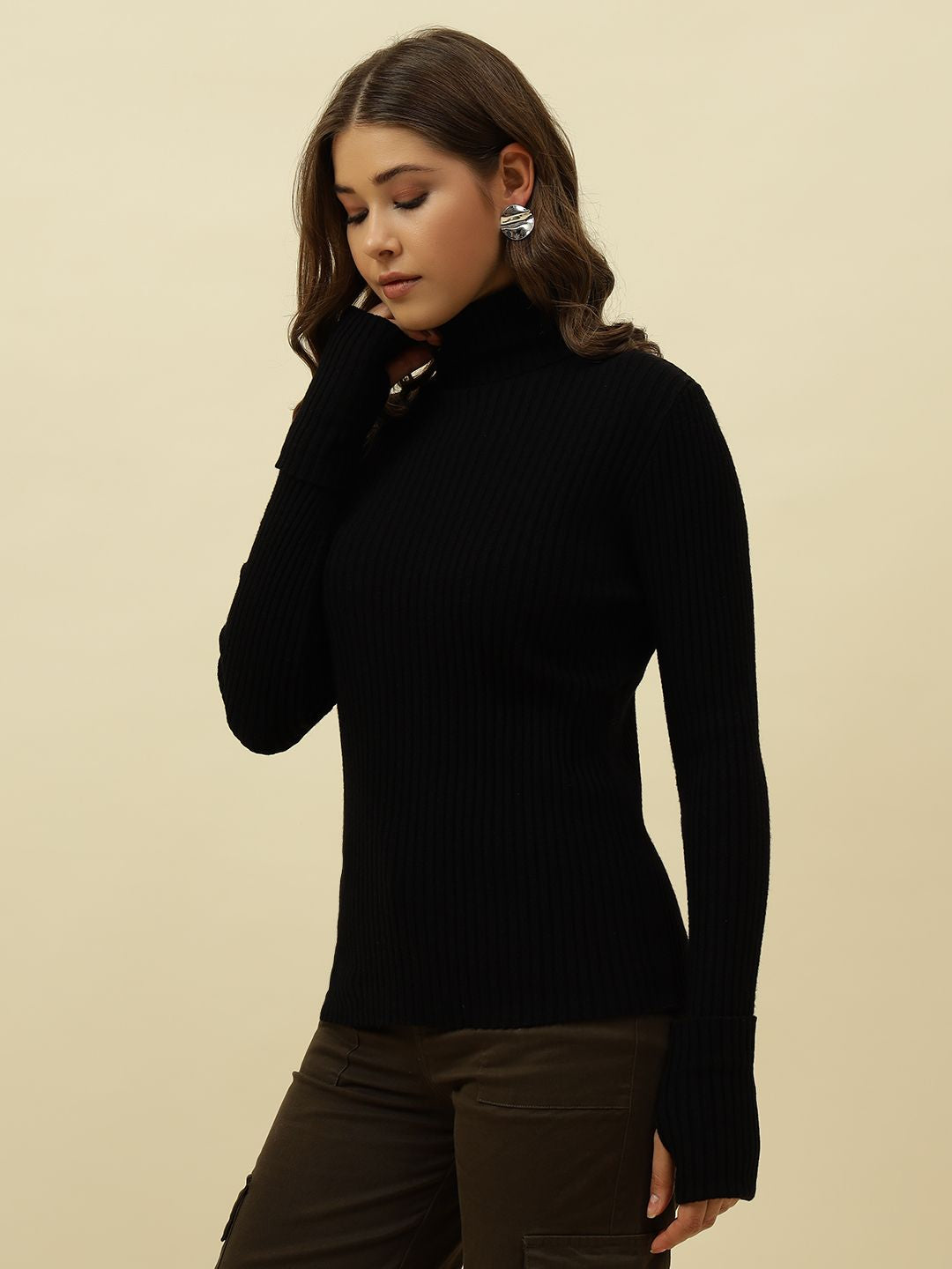Pull Over Black Sweaters Beatnik