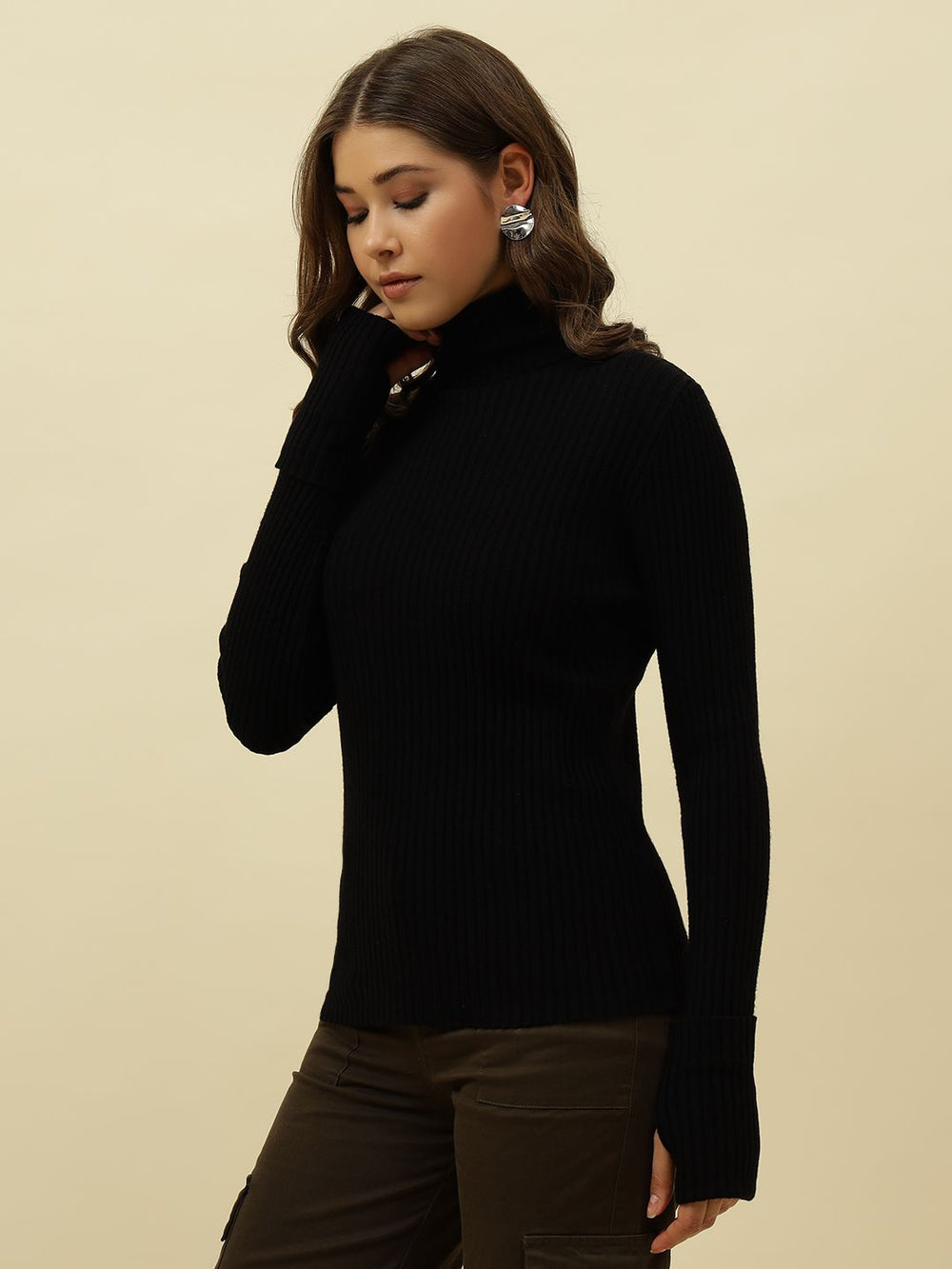 Pull Over Black Sweaters Beatnik