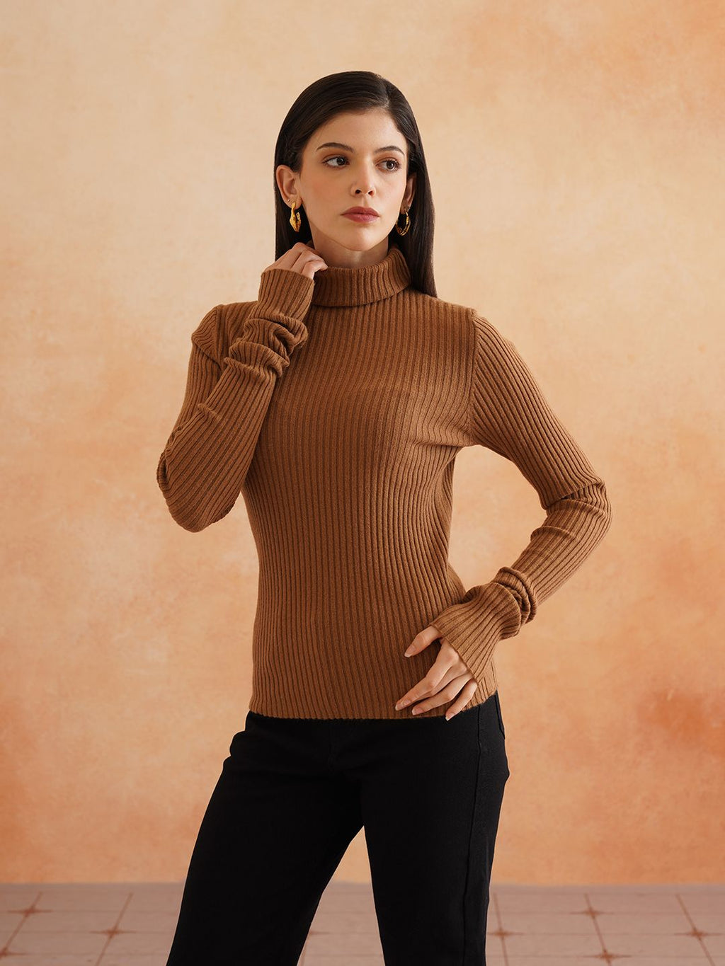 Pull Over Brown Sweaters Beatnik