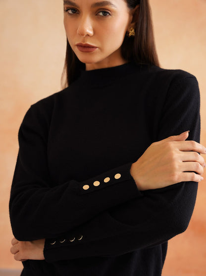 Pull Over Black Sweaters Beatnik