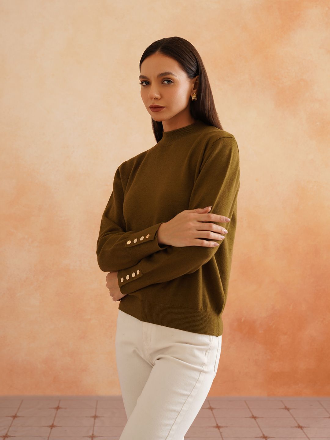 Pull Over Olive Green Sweaters Beatnik