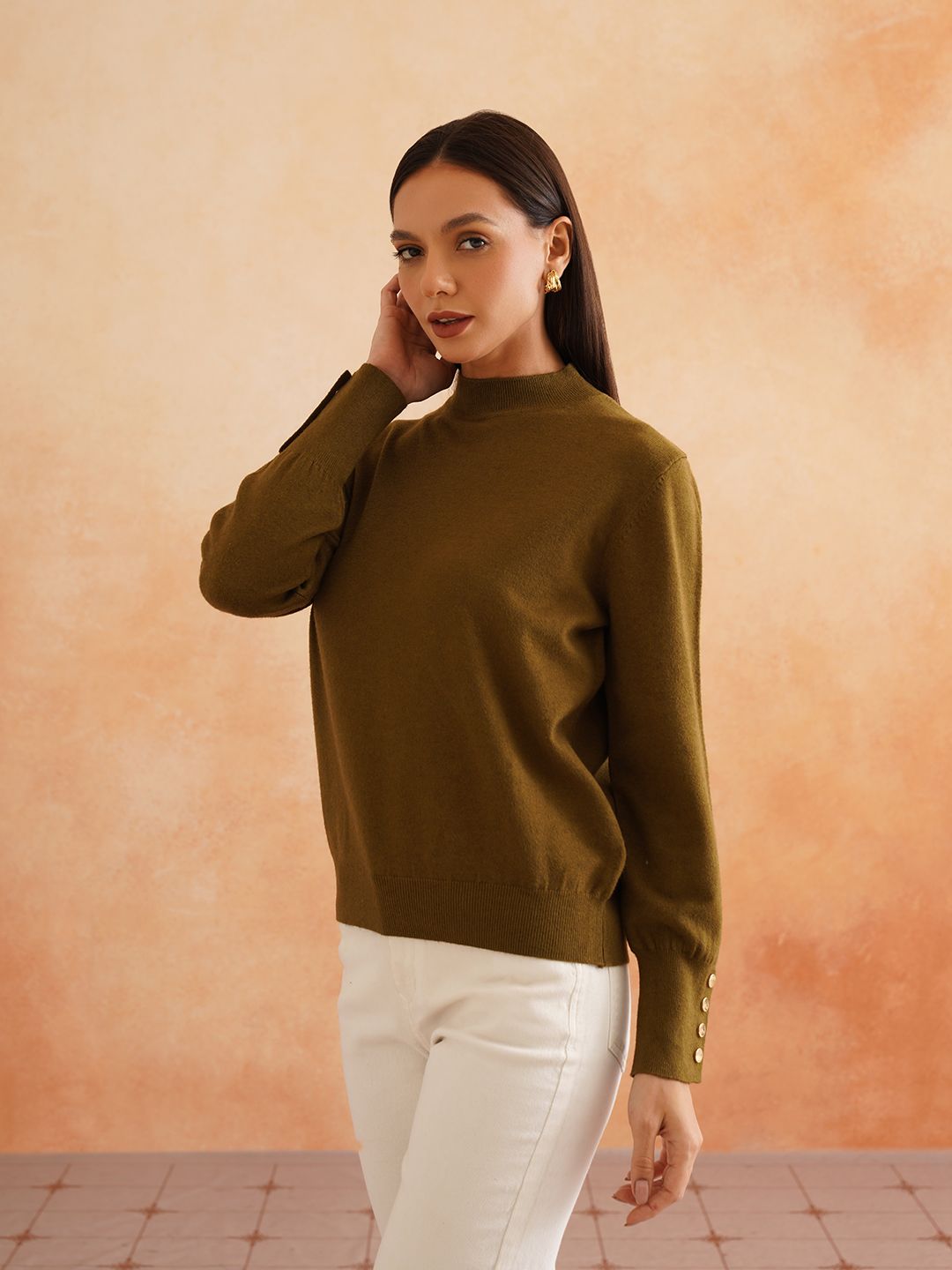 Pull Over Olive Green Sweaters Beatnik