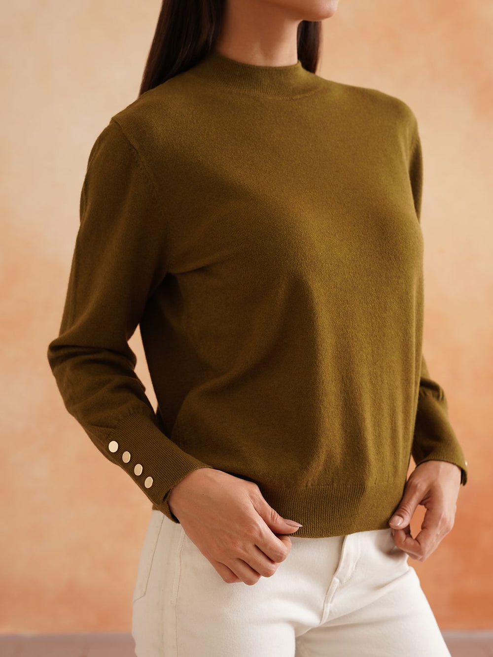 Pull Over Olive Green Sweaters