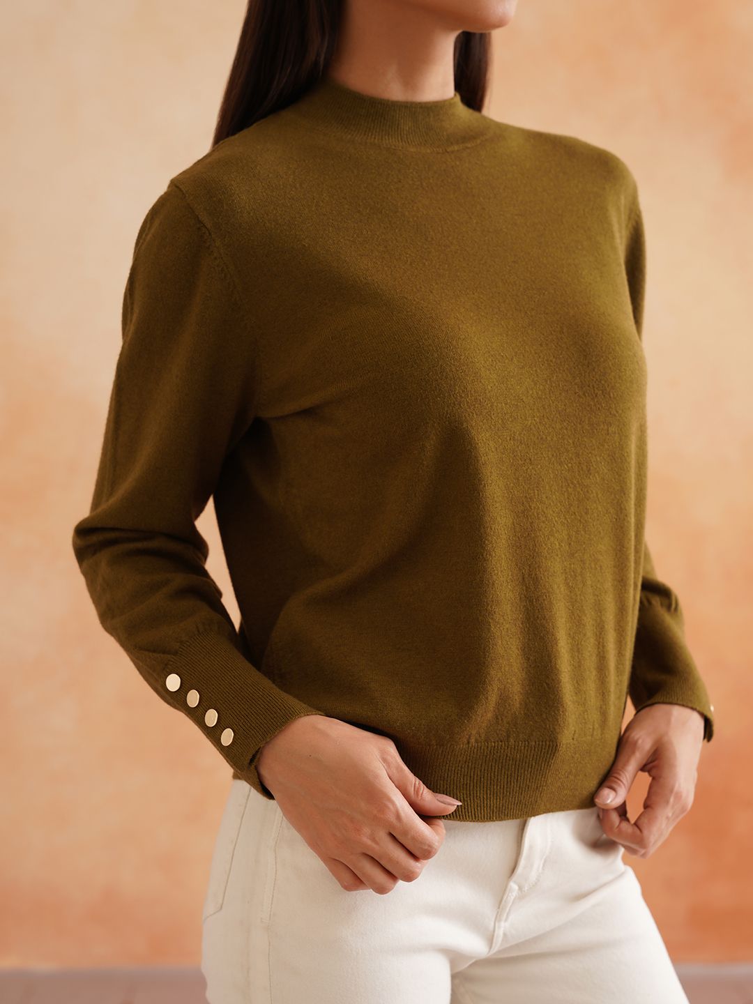 Pull Over Olive Green Sweaters